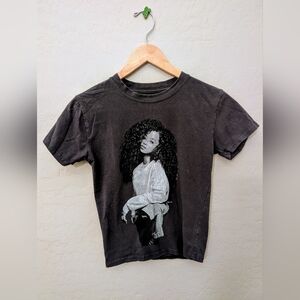 Teens Black Graphic T-Shirt